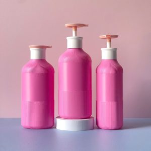 chai hdpe hong dam soc voi nhan dep hong 500ml 10