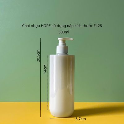 Thông số chai nhựa PET xanh vai ngang đế bầu 500ml vòi nhấn xanh đậm trơn sử dụng nắp fi28