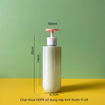 Thông số chai nhựa PET vai ngang đế bầu xanh 500ml vòi nhấn dẹp hồng sử dụng nắp fi28
