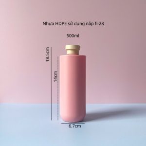 Chai nhựa HDPE vai ngang đáy bầu nắp bật nâu nhám