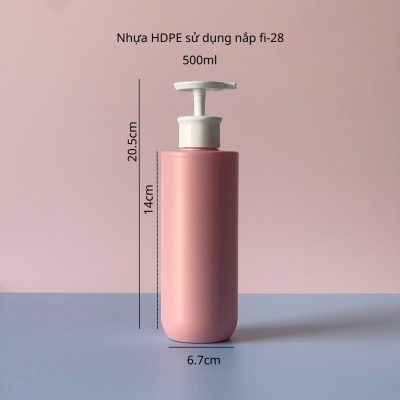 Thông số chai nhựa HDPE vai ngang đáy bầu vòi nhấn dẹp trắng