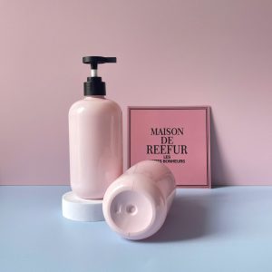 Chai pet hong voi nhan den nham 500ml 4