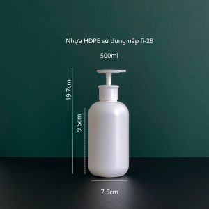 chai hdpe trang tron voi nhan dep trang 500ml 4
