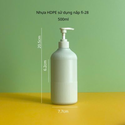 Thông số chai nhựa HDPE xanh sọc vòi nhấn sóng xanh sọc với dung tích 500ml fi28