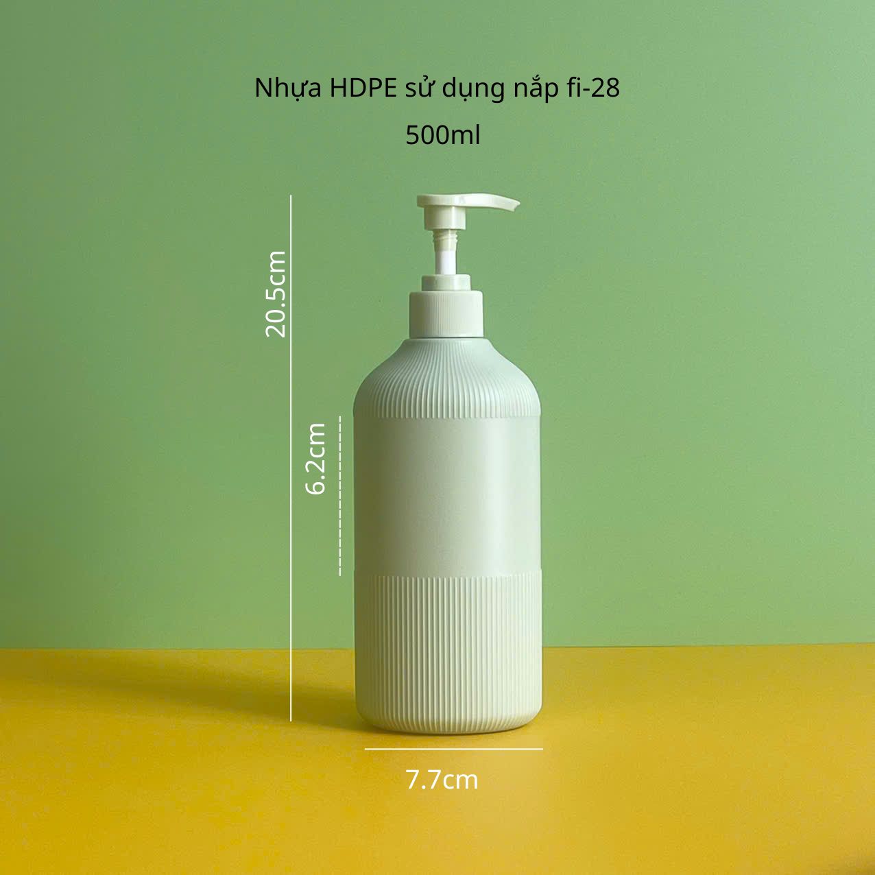 chai-hdpe-xanh-soc-nap-voi-nhan-xanh-500ml Thông số chai nhựa HDPE xanh sọc vòi nhấn sóng xanh sọc với dung tích 500ml fi28