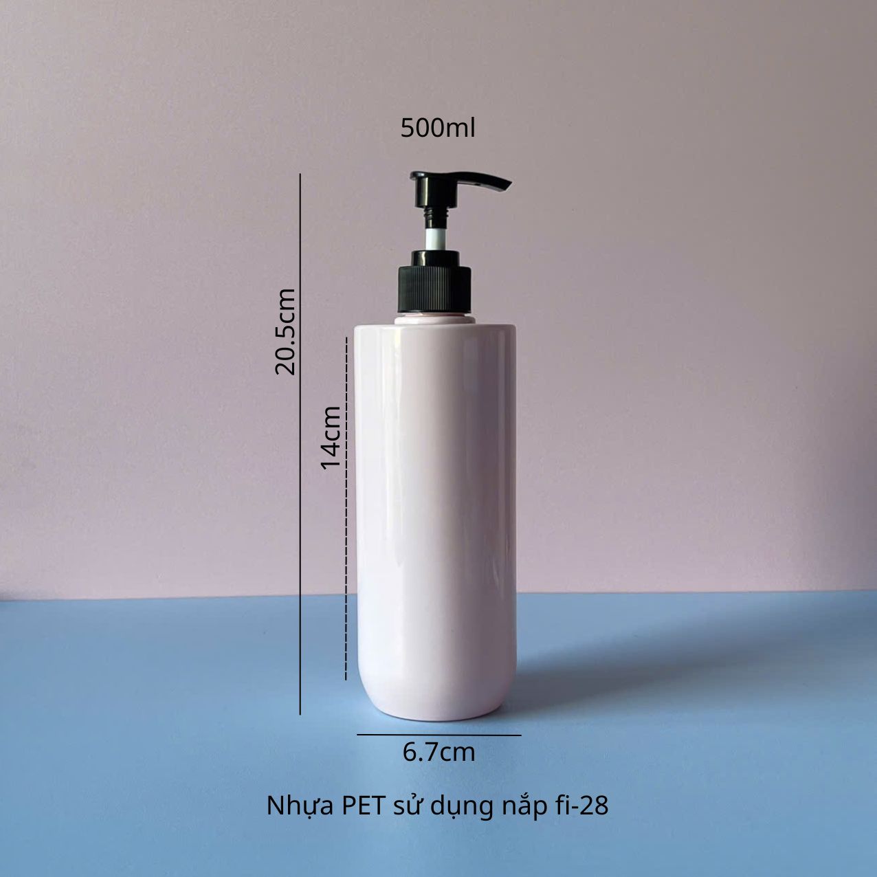 chai-pet-hong-vai-ngang-voi-nhan-soc-den-500ml Thông số chai nhựa PET hồng vai ngang đáy bầu vòi nhấn dẹp xanh 500ml sử dụng nắp fi28 tiện lợi