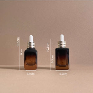 Thông số chai serum thủy tinh vuông nâu với dung tích 30ml & 50ml tiện lợi